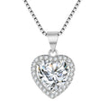 White Diamond Imitation Moissanite Heart Pendant Necklace Fashion Collarbone Necklace Jewellery Gift For Girlfriend